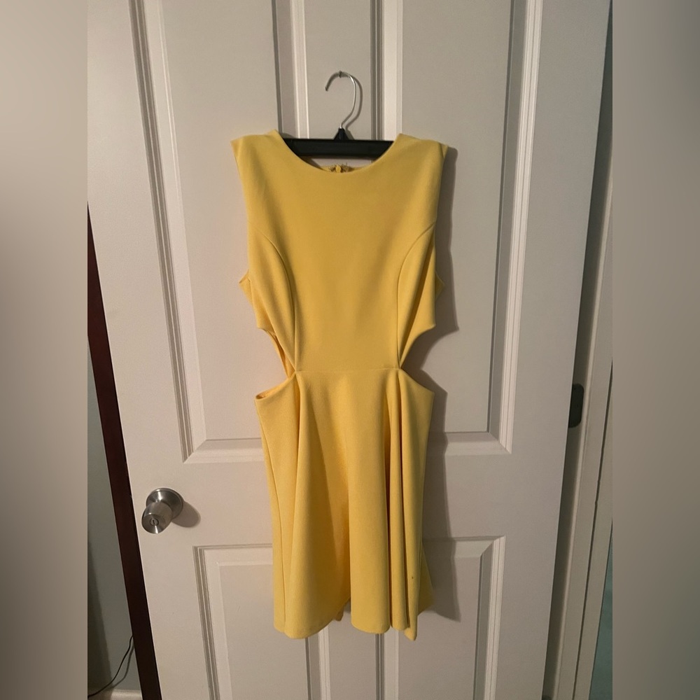 Yellow cutout mini dress